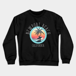 Newport Beach - California (with White Lettering) Crewneck Sweatshirt